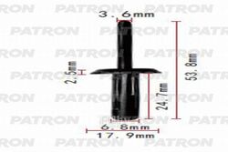 Клипса пластмассовая GM применяемость: заклёпка пластиковая PATRON P37-0441