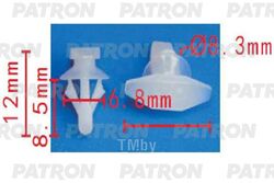 Клипса пластмассовая Nissan применяемость: кузов - уплотнители PATRON P37-1478