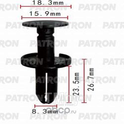 Клипса пластмассовая (комплект 10шт) Chrysler применяемость: панель приборов, кузов - бампер PATRON P37-0150S