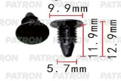 Клипса пластмассовая Chrysler применяемость: обшивка салона PATRON P37-2007