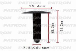 Клипса пластмассовая Ford применяемость: внутренняя отделка PATRON P37-0099