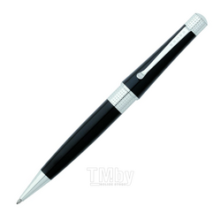 Ручка шарик/автомат "Beverly Black Lacquer" 0,7 мм, метал., подарочн. упак., черный/серебристый, стерж. черный Cross AT0492-4