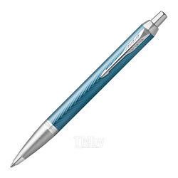Ручка шарик/автомат "IM Premium Blue Grey CT" 1 мм, метал., подарочн. упак., синий/серый, стерж. синий Parker 2143645