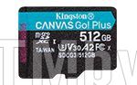 Флеш карта microSDXC 512Gb Class10 Kingston SDCG3/512GBSP Canvas Go! Plus w/o adapter