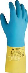 Перчатки К80 Щ50 неопреновые хозяйственно - промышленные, р-р 8/M, желто-голубые, Jeta Safety JNE711-08-M