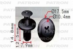 Клипса пластмассовая ввинчивающаяся (черная) MAZDA PATRON P37-0160