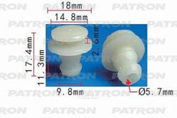 Клипса пластмассовая Infiniti,Nissan применяемость: молдинги PATRON P37-1121