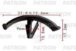 Клипса пластмассовая Ford применяемость: шумоизоляция капота, решетка радиатора PATRON P37-1896