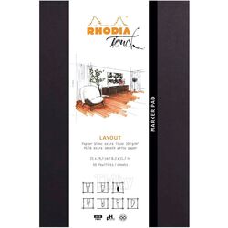 Скетчбук "Rhodia Touch Marker Pad" А4+, 100 г / м2, белые листы, 50 л., черный Clairefontaine 116101C
