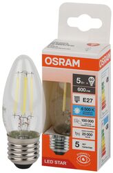 Лампа светодиодная филаментная В60 5Вт Е27 6500К 4058075688070 LED OSRAM