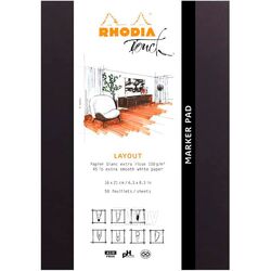 Скетчбук "Rhodia Touch Marker Pad" А5+, 100 г / м2, белые листы, 50 л., черный Clairefontaine 116100C