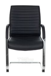 Кресло Бюрократ T-8010N-LOW-V черный Leather Black эко.кожа низк.спин. полозья металл хром