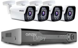 Комплект видеонаблюдения HK-441N GINZZU 4ch, 1080N, HDMI, 4улич кам 2.0Mp, IR30м