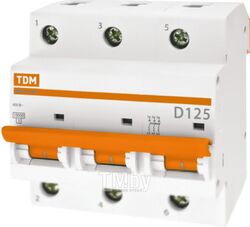Автоматический выключатель ВА47-100 3Р 125А 10кА х-ка D TDM SQ0207-0095