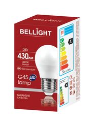 Лампа светодиодная G45 5Вт Е27 4000К LED Bellight