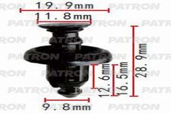Клипса пластмассовая TOYOTA применяемость: защита двигателя PATRON P37-1371