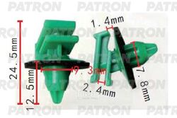 Клипса пластмассовая Infiniti,Nissan применяемость: молдинги PATRON P37-1681