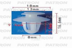 Клипса пластмассовая MERCEDES применяемость: обивка солона PATRON P37-1005