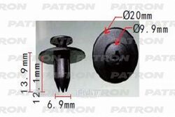 Клипса пластмассовая Subaru применяемость: подкрылки, защита, бампер, крылья PATRON P37-1199