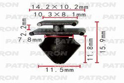 Клипса пластмассовая Citroen, Peugeot применяемость: молдинги PATRON P37-0274A