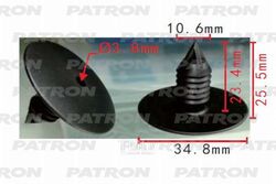 Клипса пластмассовая Renault применяемость: заглушка типа елочка PATRON P37-0176A