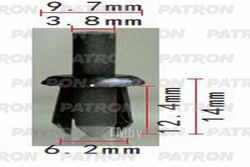 Клипса пластмассовая BMW применяемость: пистон распорный без шляпки PATRON P37-1146