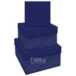 Коробка подарочная складная, набор 3в1, "Blue style. Base", (19,5*19,5*11 - 15,5*15,5*9см) Meshu MS_46593