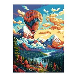 Набор для рисования по номерам, картина 28х38 см "Полет в горах" (основа на карт, краски, кисть) LORI Кпн-379