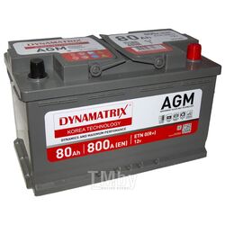 AGM аккумулятор 12V 80Ah 800A ETN 0(R+) B13 315x175x190 23,3kg