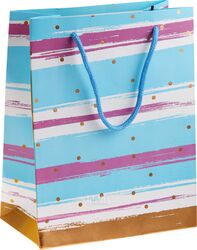 Пакет подарочный с ручками, 23х18х10 см., голубой, серия Emily, PERFECTO LINEA