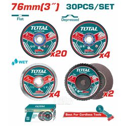 Набор отрезных и шлифовальных дисков TOTAL TAC97630 (30шт)