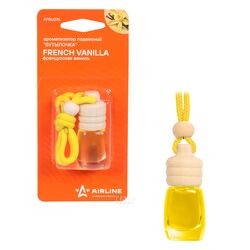 Ароматизатор подвесной, жидкий, аромат французская ваниль, стеклянный флакон с деревянной крышкой AIRLINE AFBU076