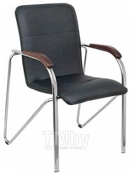 Кресло модель Самба КС 1 арт. РКМ 000.457, Пегассо Черный (подлокотники дерево темное)