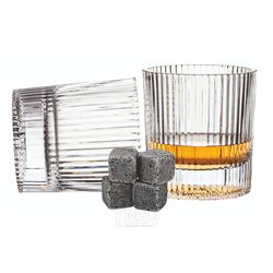 Набор бокалов для виски с охлаждающими камнями Makkua Whisky Set IceRib (WSI03)