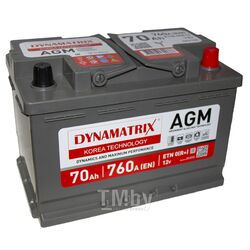 AGM аккумулятор 12V 70Ah 760A ETN 0(R+) B13 278x175x190 20,6kg