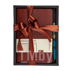 Набор подарочный "VINCENT" ежедн-к недат. А5 140*210 мм, 272 стр, коричневый+ шар.ручка Bruno Visconti 3-216/07-2