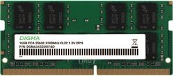 Память DDR4 16Gb 3200MHz Digma DGMAS43200016D RTL PC4-25600 CL22 SO-DIMM 260-pin 1.2В dual rank Ret