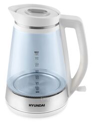 Чайник электрический Hyundai HYK-G3037 1.9л. 3000Вт белый/прозрачный (корпус: стекло)