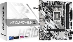 Материнская плата ASRock H610M-HDV/M.2+ D5, LGA1700, (VGA, HDMI, DP), 2xDDR V, mATX