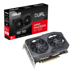 Видеокарта Radeon RX 7600, 8Gb GDDR6 128bit, Asus DUAL-RX7600-O8G-V2, RTL