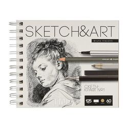 Скетчбук "Sketch&Art", 18,5*25 см , 125 г/м2, 60л., на спирали Bruno Visconti 1-60-560/01