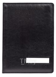 Папка На подпись А4 (кожзам/картон) черная с карманом Виниллюкс