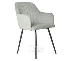 Кухонный стул (кресло) Mara Эмеральд классик ( Kingstyle 104 F U ), велюр Seven 324 (светло-серый), опора Юта (черный)