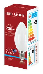 Лампа светодиодная С37 8Вт Е14 6500К LED Bellight