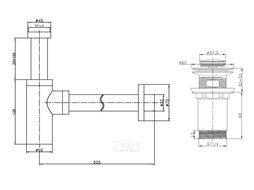 Умывальник Lauter 21393-60-A + клапан 21190W + сифон 21635W (белый матовый)