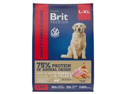 Корм сухой для взрослых собак крупных и гиганских пород с курицей Dog Adult Large and Giant, 3 кг Brit Premium 5049998