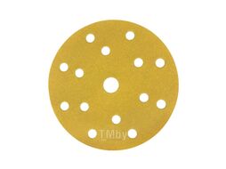 Наждачная бумага желтая, d150 мм, P240 velcro, тип зерна: оксид алюминия, 15 отверстий ГАММАТЕСТ M3-255D150P240