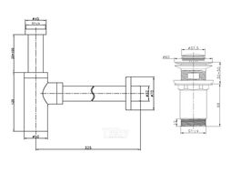 Умывальник Lauter 21674A + клапан 21190G + сифон 21635G (золото)
