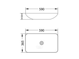 Умывальник Lauter 21540 + клапан 21190B + сифон 21635B (черный матовый)