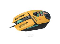 Мышь игровая A4Tech Bloody W63 MAX Renegade Sunset желтый /рисунок оптическая (12 000dpi)